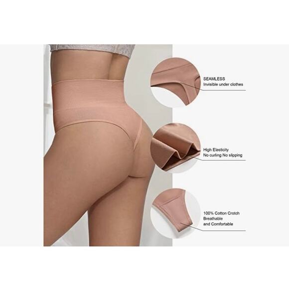 NWT Earthtone Colors, 7 Pair Seamless High Waist Thong Women Size M - Picture 2 of 3